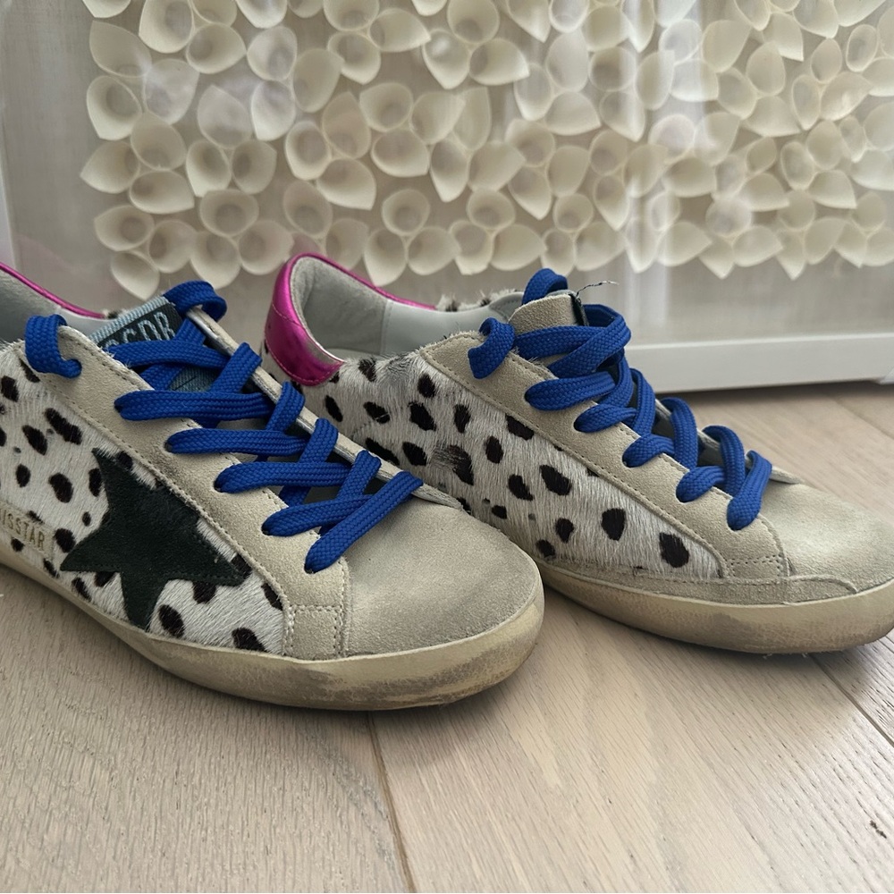 Golden Goose Women’s Limited Edition Sneakers with Blue Laces and Black Star